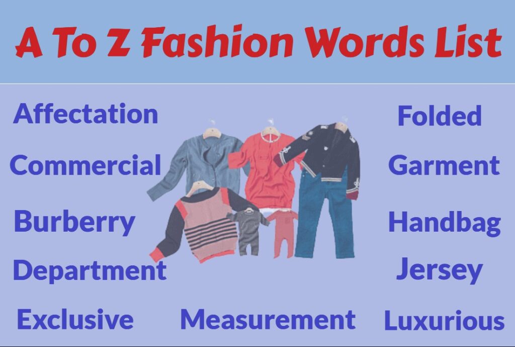 Italian Fashion Words List