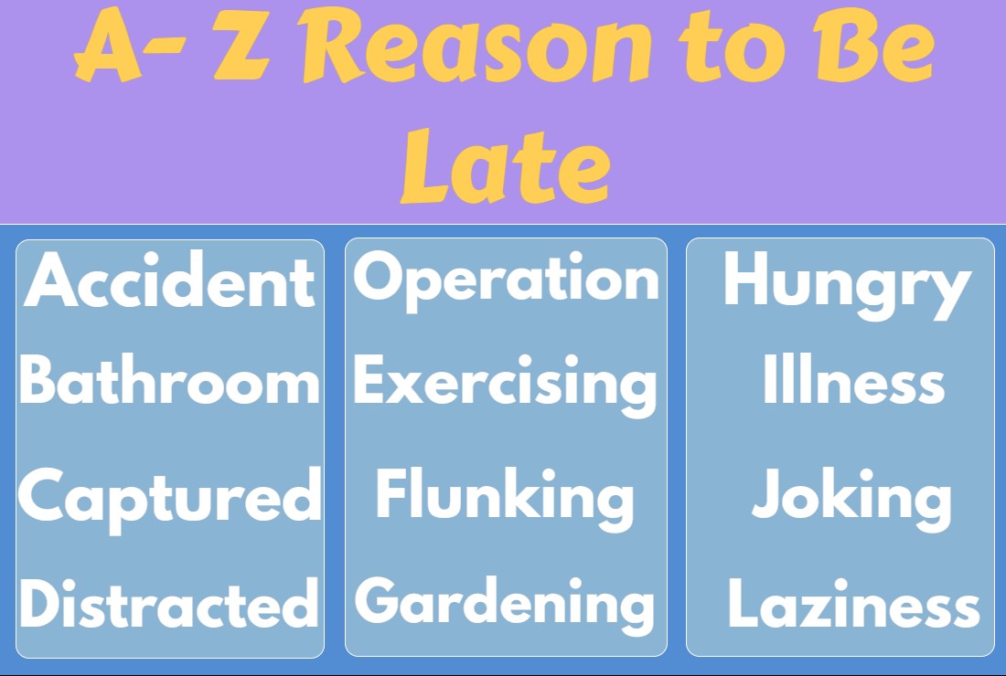 A- Z Reason to Be Late