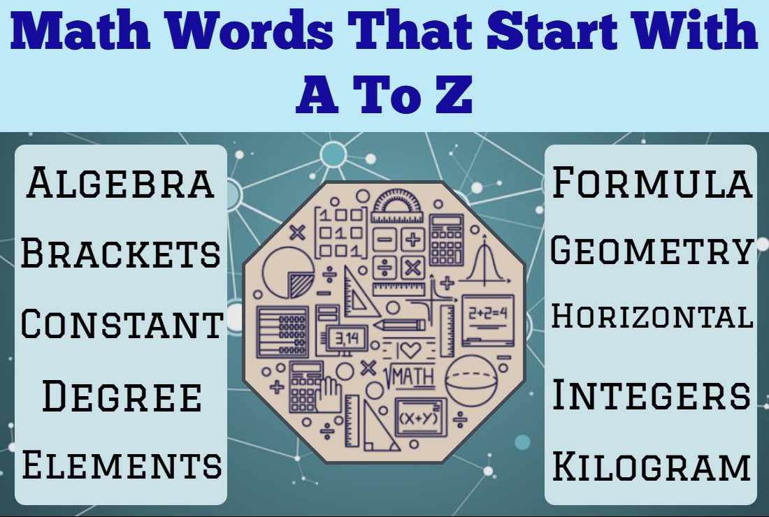 Math Words That Start With A To Z Mathematical Words Word Tutes