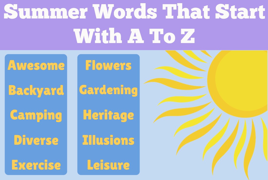 Summer Words That Start With A To Z