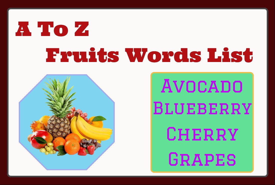 A To Z Fruits Words List