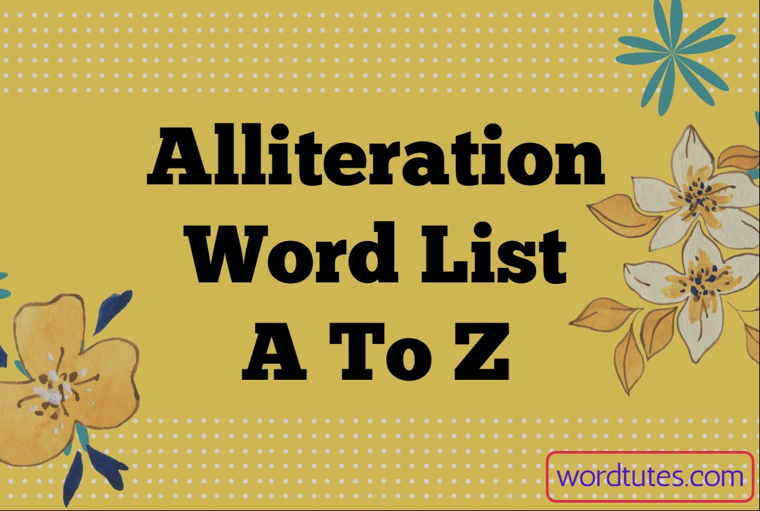 Alliteration Word List A To Z