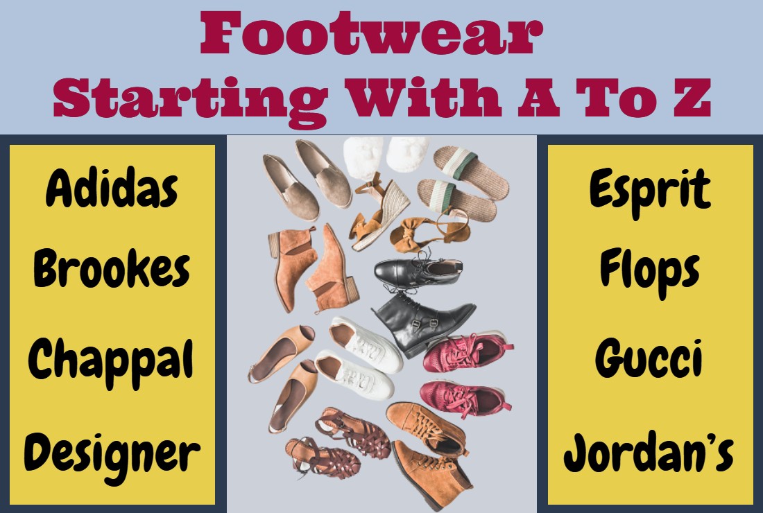 Footwear Starting With A To Z