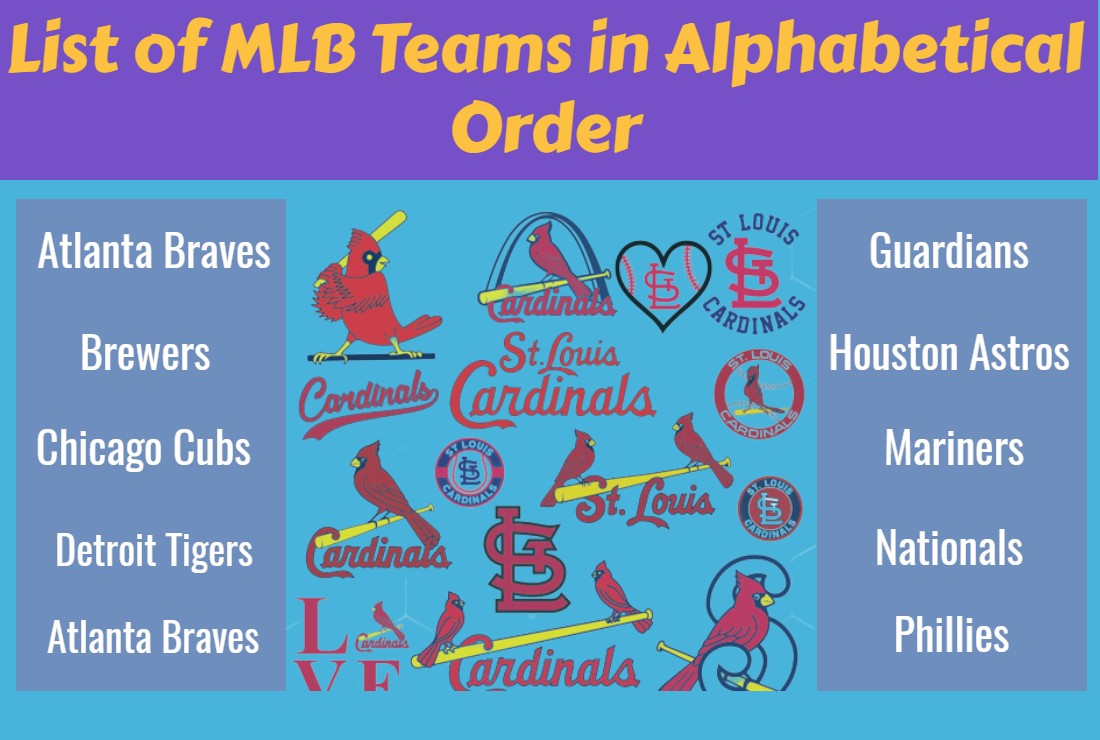 Mlb Teams In Alphabetical Order Important List Word Tutes