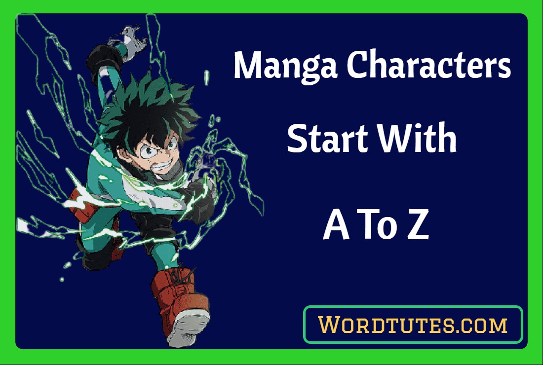 Manga Characters Start With A To Z