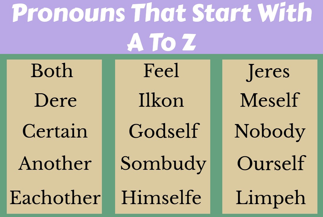 Pronouns That Start With A To Z